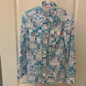 Lilly Pulitzer Button Down Lighthouse Print